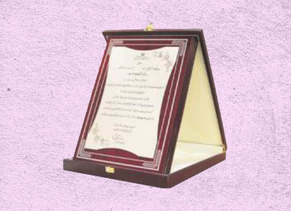 لوح خوشه گندم جعبه چوبی A5