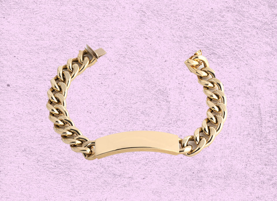 دستبند فلزی مردانه طلایی