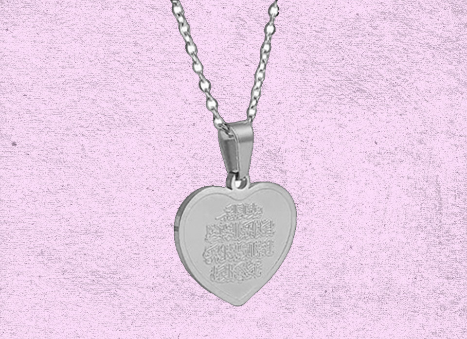 گردنبند استیل طرح قلب رنگ نقره