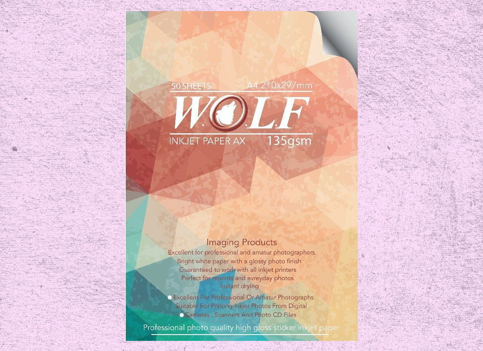 کاغذ فتو گلاسه 135 گرم  WOLF